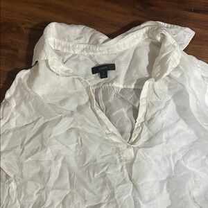 J. Crew White Semi-Sheer V-Neck Tunic
